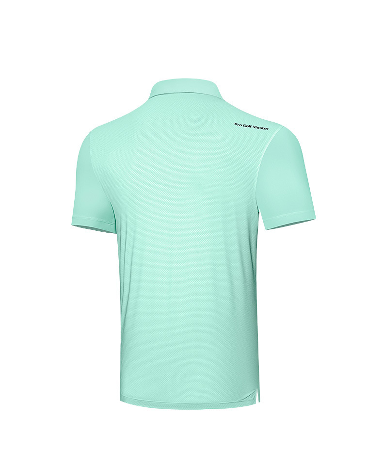 Áo polo nam golf PGM tay ngắn, cổ bẻ khóa kéo, vải thoáng khí thấm hút mồ hôi — Yf574-màu xanh lá cây ngải cứu, YF574-màu trắng, YF574-màu xanh nước biển chi tiết 15
