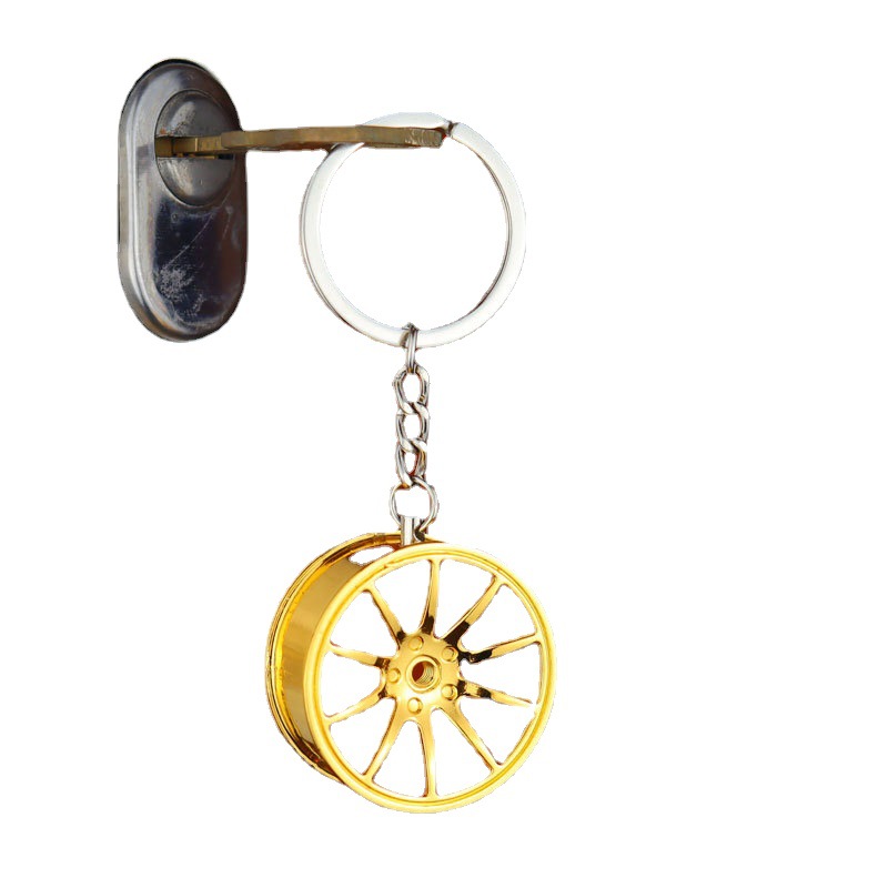 (2개) 창조적 인 금속 키 체인 터보 기어 허브 브레이크 디스크 충격 흡수 캘리퍼 자동차 키 체인 펜던트 도매