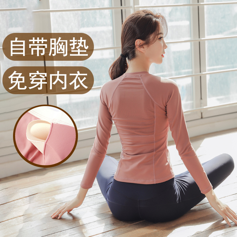 Yoga Tops for Women 2025 New Style Long-Sleeved Tops with Chest Pads Professional Pilates Brand Outer Wear Super Popular Autumn and Winter