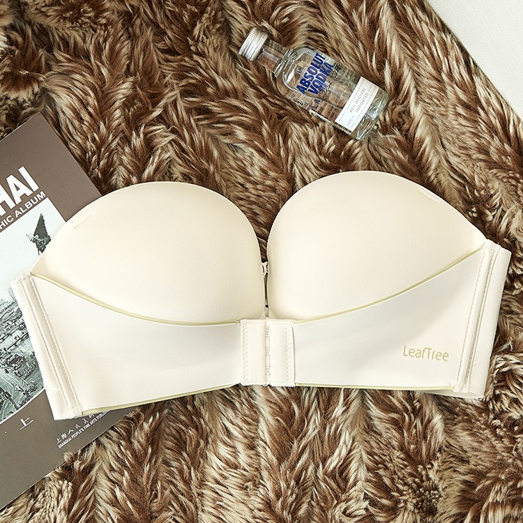 6086 Sin tirantes antideslizante, levantar el segundo se convierte en ropa interior de copa C, correa transparente de verano, sujetador de tubo envuelto invisible