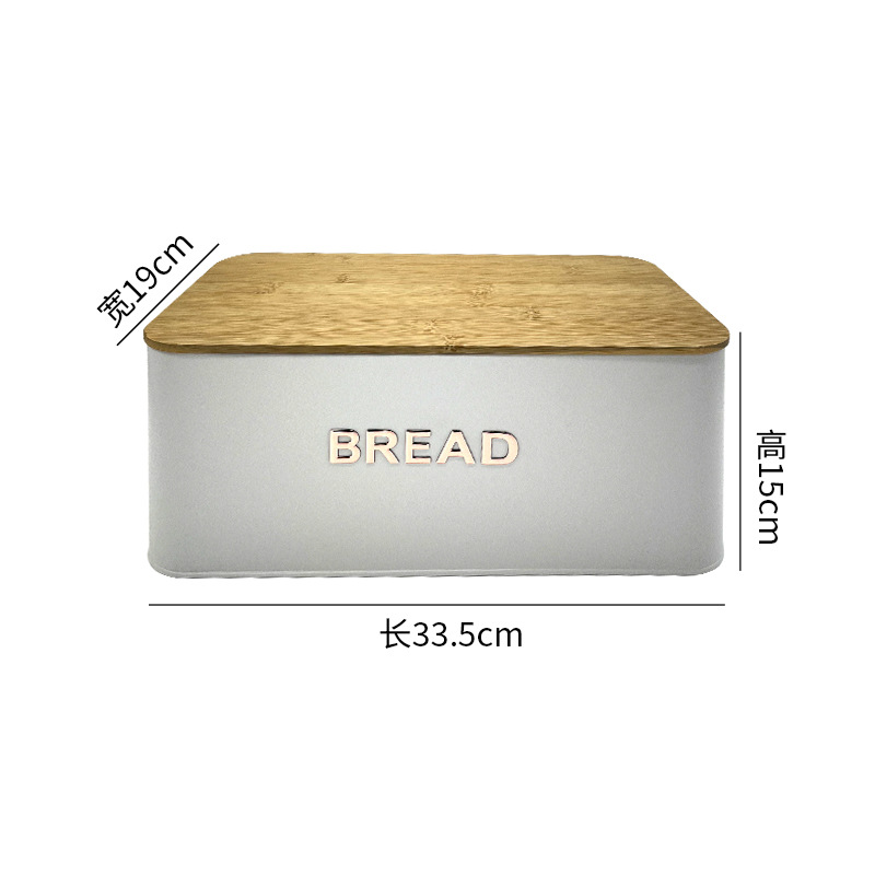 Transfronterizos Amazon cocina caja de almacenamiento pan caja de pan caja de pan caja de bambú caja de hierro galvanizado