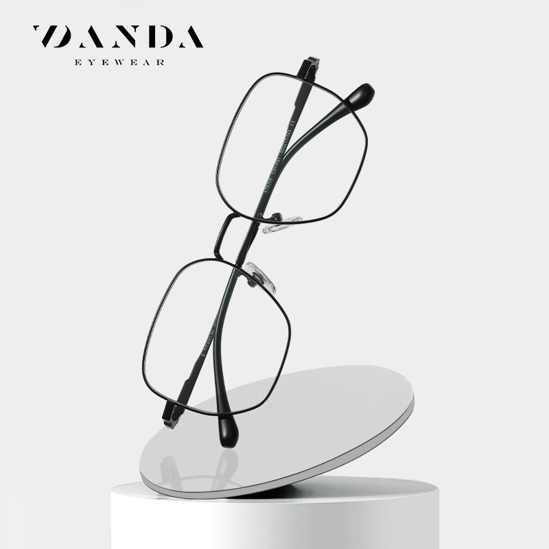 Ultra-ligero gafas de titanio puro marco llano de las mujeres grandes marco de la cara redonda gafas marco puede ser equipado con la miopía anti-azul gafas de luz ST6209