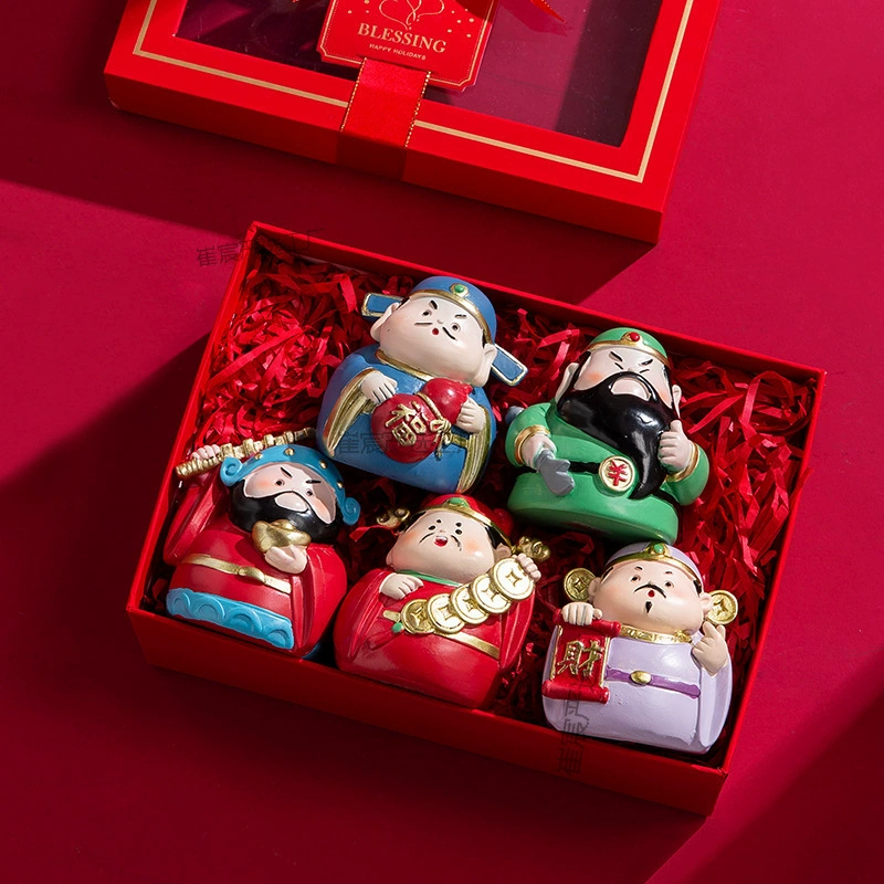 Эмоционально стабильные маленькие украшения, пятисторонний Бог богатства, благословляющие украшения для автомобилей, идеи для рабочего стола офисной рабочей станции