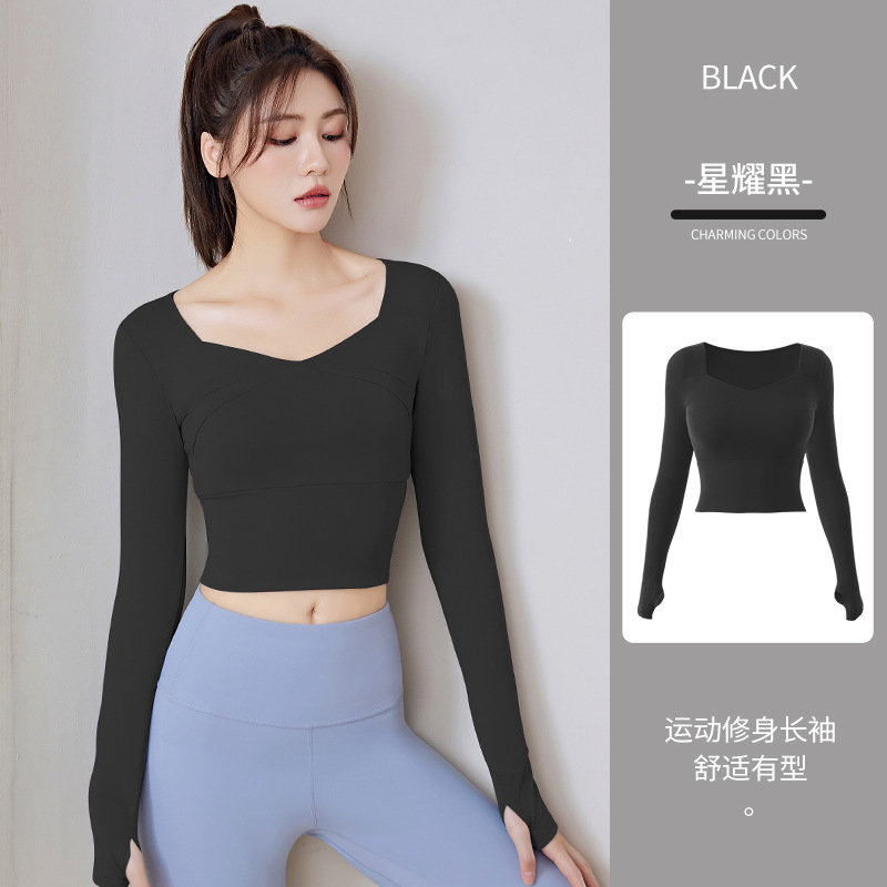 Juyitang スプライスヨガ服トップス女性用ブラジャーなしファッションスポーツスーツハイウエストヒップリフティングフィットネススーツ