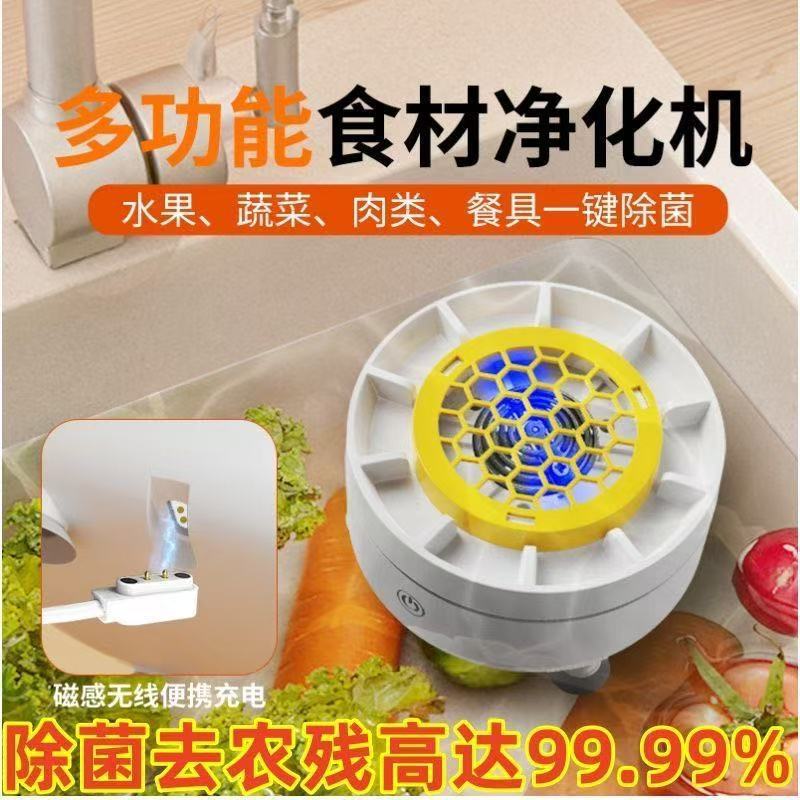 家用果蔬清洗机小型蔬菜水果除农残涡轮净化器便携无线自动洗菜机|undefined