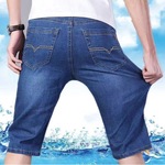 Летняя тонкая джинсовая юбка, мужские шорты для отдыха, эластичные штаны, оверсайз, большой размер, свободный прямой крой, подходит для подростков