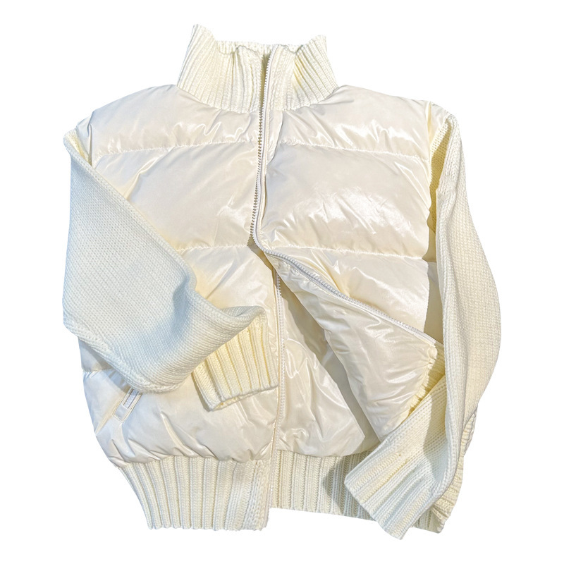 现货m蒙家外套女款高端高版本必蒙口羽绒服工厂鹅绒服针织袖拼接|undefined
