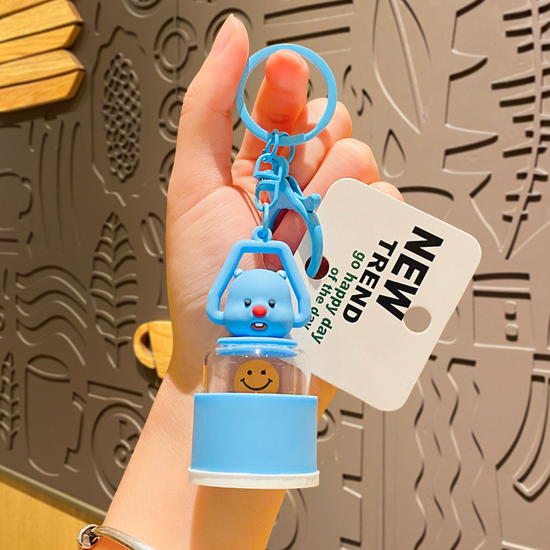 Llavero cadena mochila adornos Beaver noche luz llavero mujer exquisita curación colgante de alta calidad lindo coche de la joyería