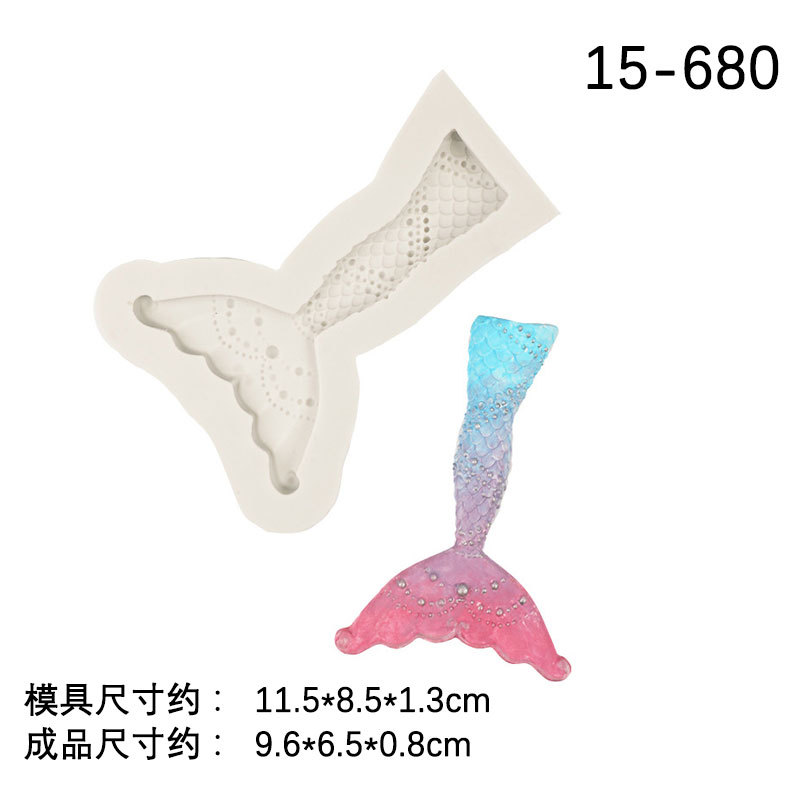 Cola de sirena Barco Pirata barco fondant cake chocolate líquido decoración molde DIY para hornear