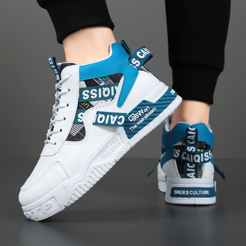 Zapatos de hombre 2024 nuevos zapatos blancos de otoño de moda coreana zapatos de skate de alta altura juveniles zapatos deportivos casuales para hombres