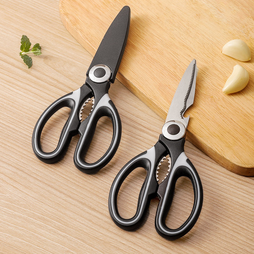 Thickened kitchen scissors wholesale strong chicken bone scissors household stainless steel panda scissors large scissors multifunctional food scissors