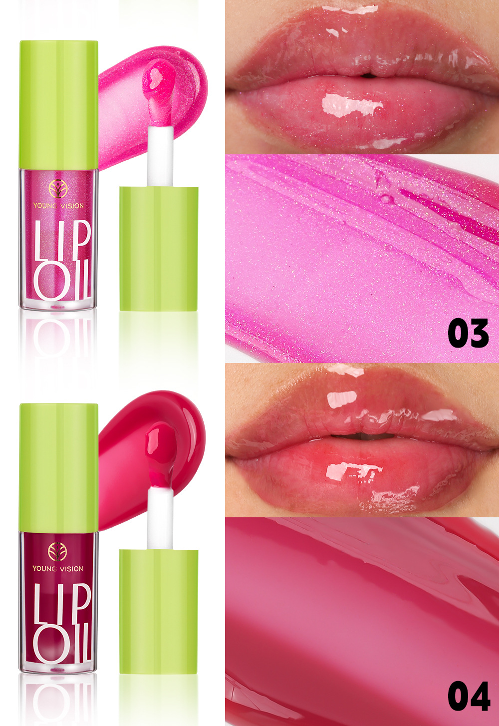 YOUNG VISION Lip Moisturizer, Lip Care Oil, Hydrating Lip Gloss and Transparent Lip Gloss are available in 6 colors undefined