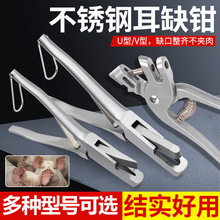 不锈钢兽用U型钳V型耳缺钳耳号钳防疫耳钳猪用耳孔钳uv记号