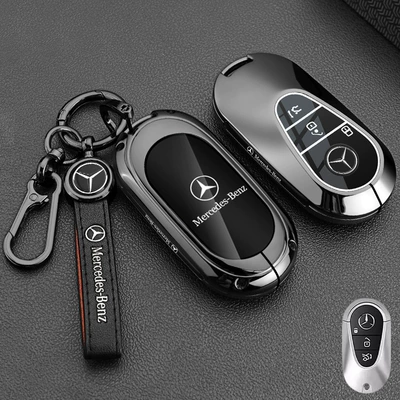E300L Key Cover C260L Static Rod/Key Bag - mercedes-benz-d-model-leather-buckle-gunmetal-color-1-piece