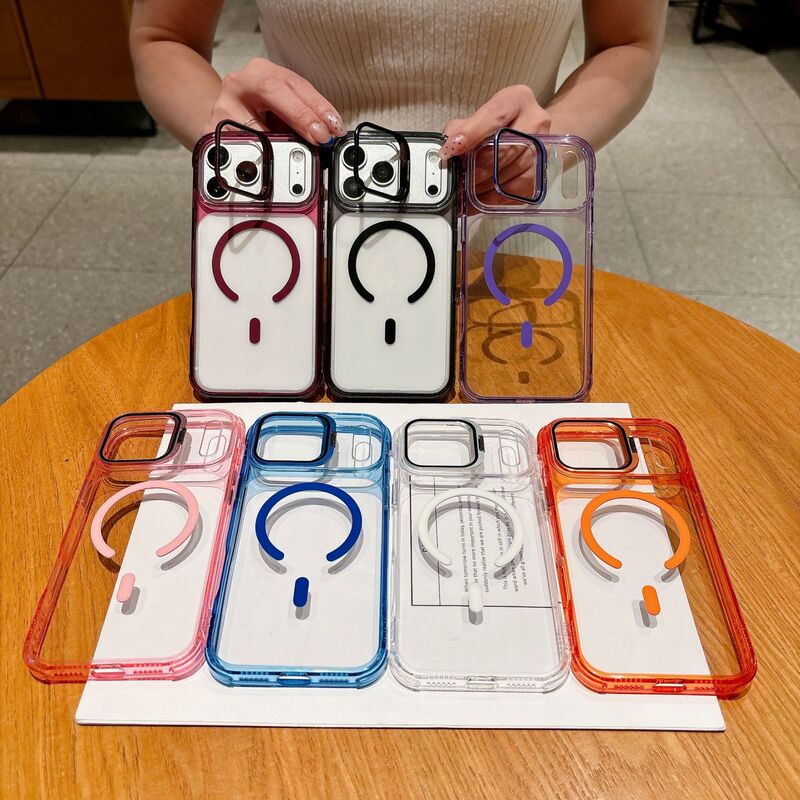 Suitable for Apple 18 Pro Max phone case, lens cover, stand, magnetic iPhone 17 transparent acrylic protective case Suitable for Apple 18 Pro Max phone case, lens cover, stand, magnetic iPhone 17 transparent acrylic protective case