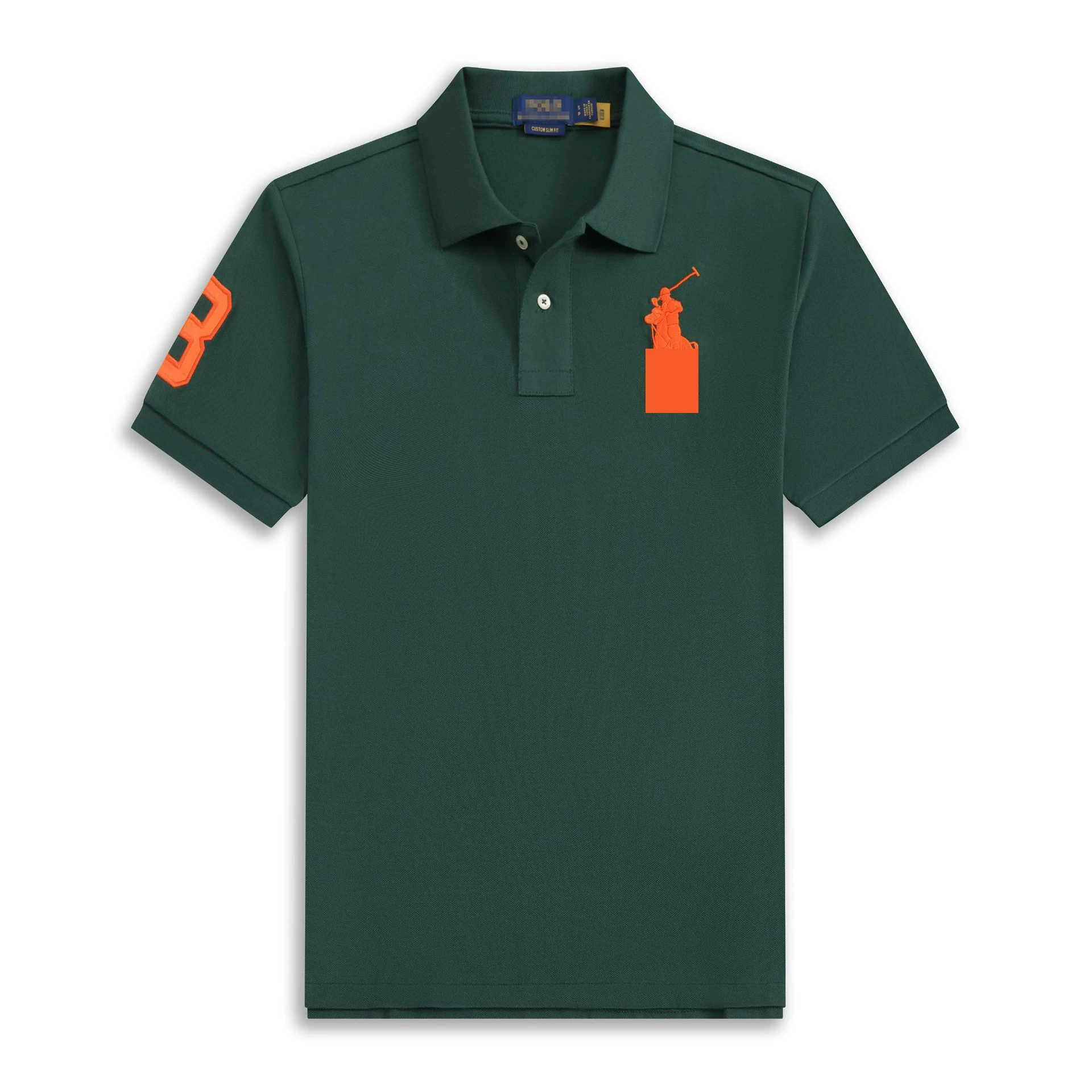 Поло футболка с коротким рукавом (POLO), вышивка, летний трикотаж, размеры XS–3XL