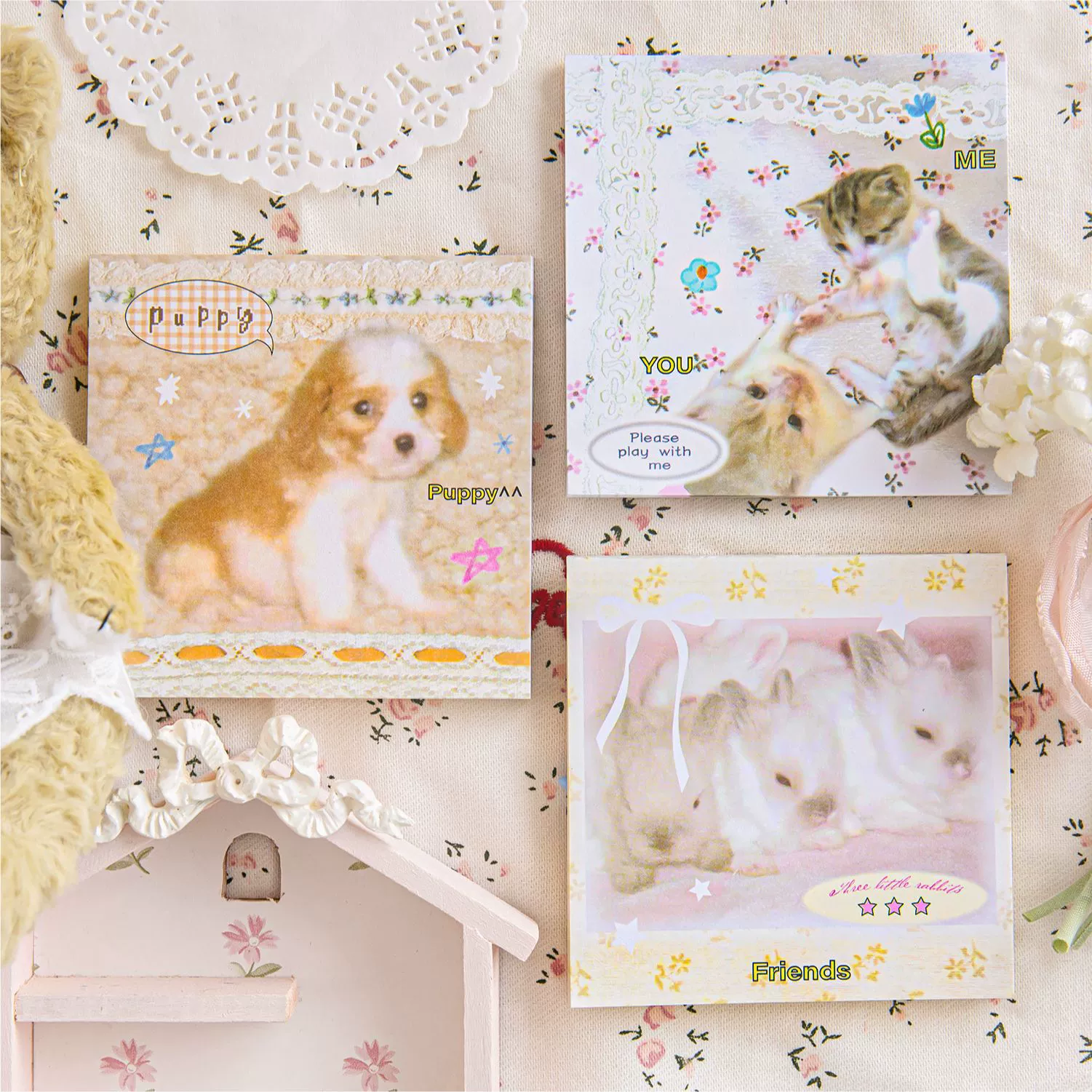 Sugar Poetry Ancient Memo Pad Симпатичные животные Студенческое сообщение Memo Note Paper