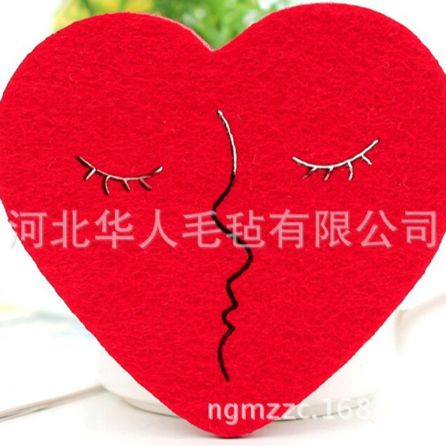 厂家直销隔热垫 多种工艺毛毡餐垫 圣诞雪花毛毡杯垫 批发G