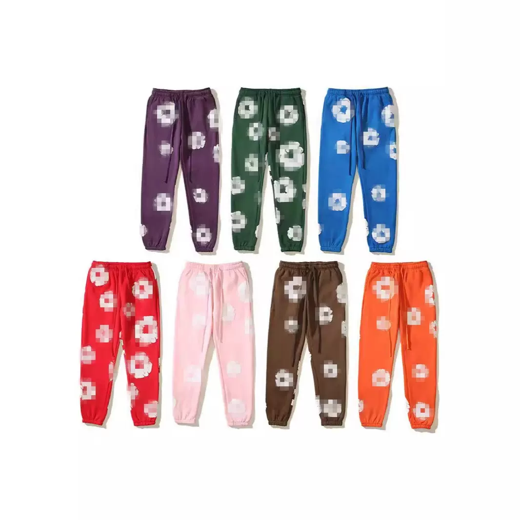 男生款束脚宽松阔腿裤松紧腰系绳卫裤印花潮流街头嘻哈长裤批发