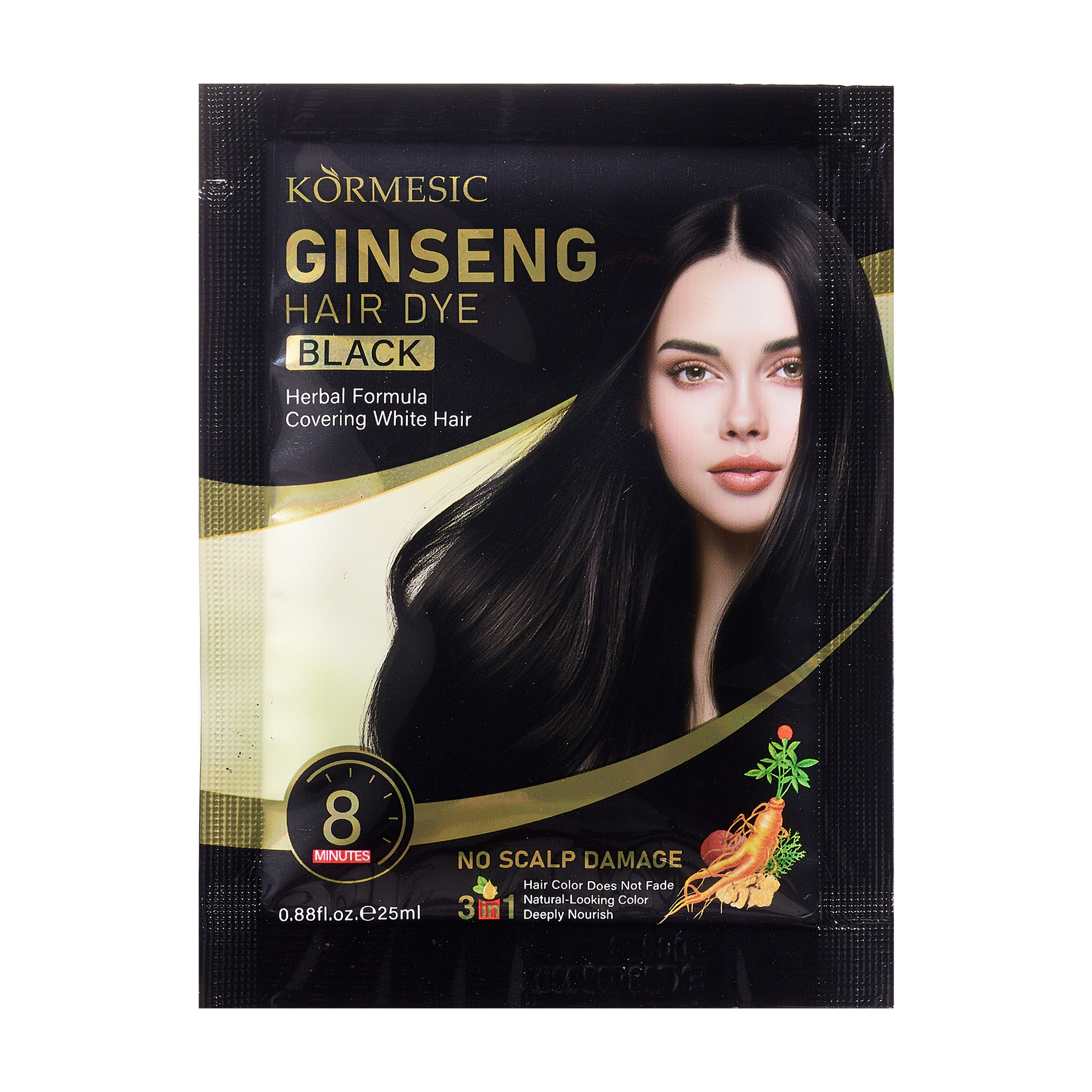 Transfronterizo KORMESIC colorante de cabello negro colorante de cabello suave fresco fábrica de comercio exterior al por mayor Inglés completo