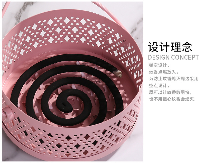 铁艺蚊香盘托家用神器蚊香架防火防烫带盖大号创意放文香盒子香炉