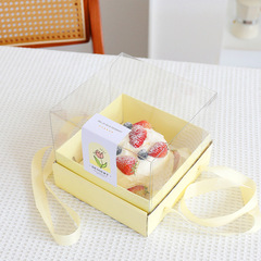 Mother's Day 4-inch 6-inch cake box baking birthday cream mousse dessert Valentine's Day transparent portable packaging box