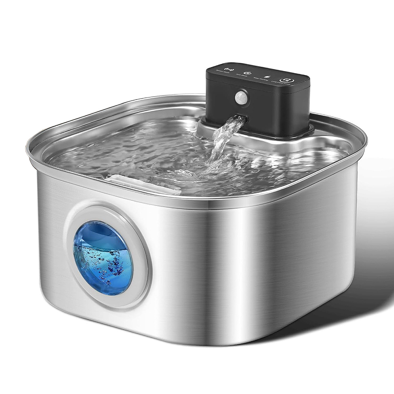 Amazon 3.2L de acero inoxidable para bebidas de mascotas, filtración de circulación automática de gran capacidad para gatos y perros alimentadores de agua