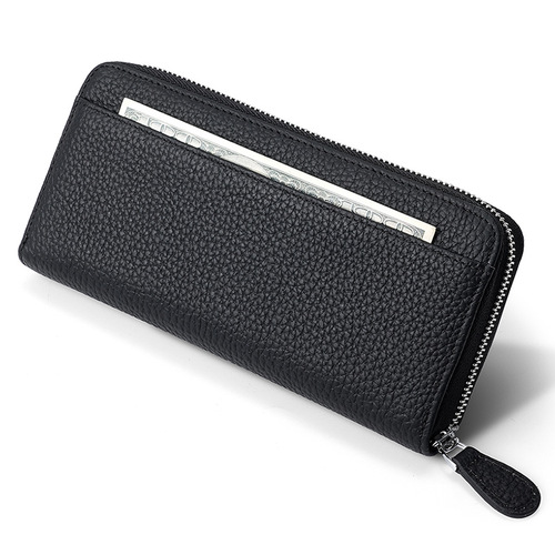 Japanese Style Genuine Leather Men's and Women's Wallet RFID Anti-Magnetic Anti-Theft Credit Card Slot Money Clip Long Handbag Cowhide Coin Purse 