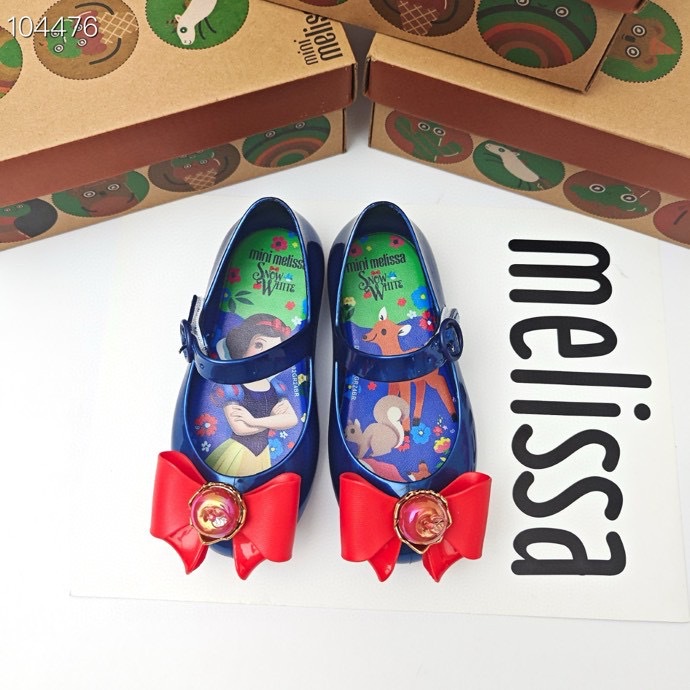 Melissa mismo estilo niña punta redonda zapatos individuales Baotou Aisha princesa zapatos dulces de gelatina de cristal plano con lazo