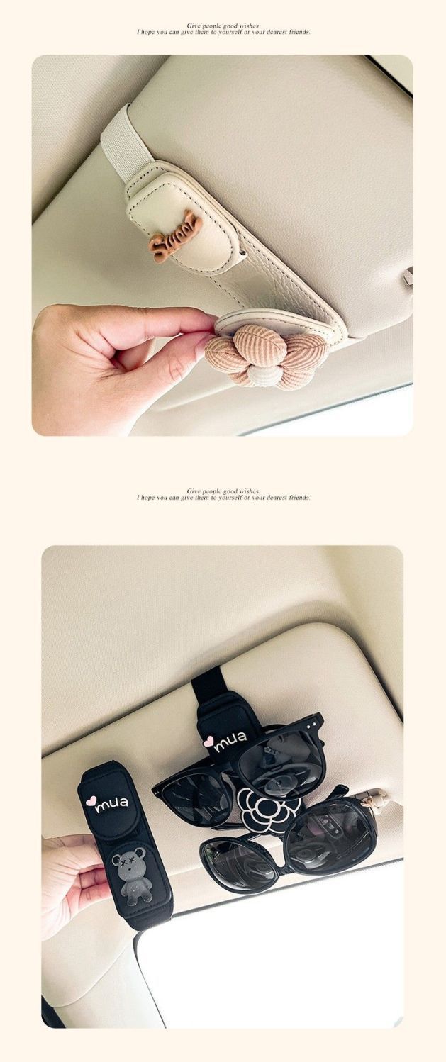 Car Sun Visor Glasses Clip, Card and Receipt Storage Clip, Dual-Use Sunglasses Holder, Car-Mounted Glasses Case Rack