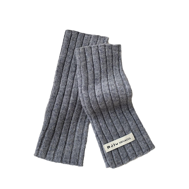 Guantes de lana de punto de invierno nuevo estilo coreano grueso caliente anticongelante manguera de color sólido guantes de medio dedo de moda universal
