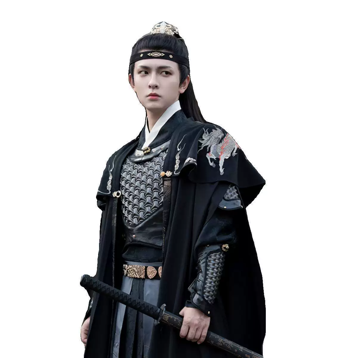 Субсидия на одежду династии Хань, вышитую броню, флаг, плащ, осень и зима, мужские и женские функции романтичны и романтичны
