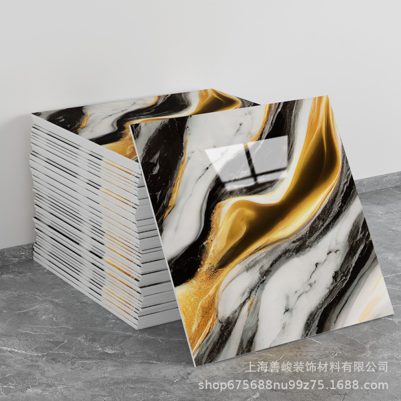 跨境出口批发30*30cm 仿瓷砖大理石纹自粘墙壁纸护墙板铝塑板贴纸|undefined