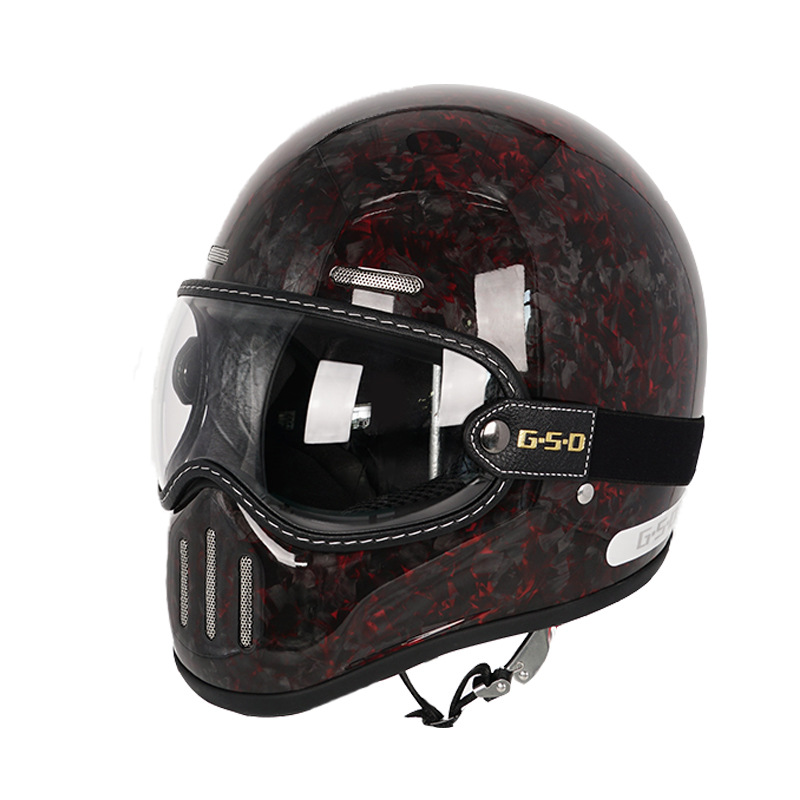 Motosiklet kaskı (dəbilqə) – Motuoche Helmet - red-forged-transparent-visor-m55-56