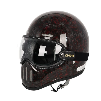 Motosiklet kaskı (dəbilqə) – Winter and All-Season Safety Helmet 3C - red-forged-transparent-mirror-m55-56