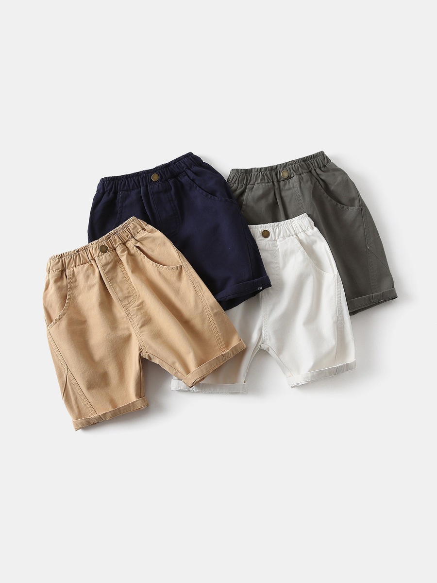 summer children's solid color fashionable trousers for boys