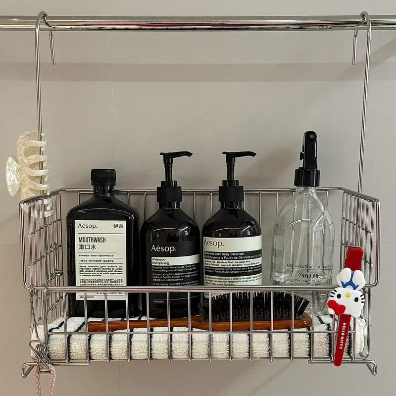 800g Thickened 304 Stainless Steel Bathroom Storage Shelf Fruit Snack Storage Rack Household Vegetable Storage Rack