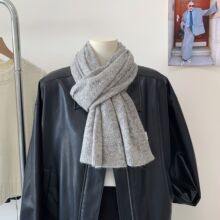 软软的羊绒围巾 优雅气质针织镂空毛线围脖女秋冬季保暖短款羊毛