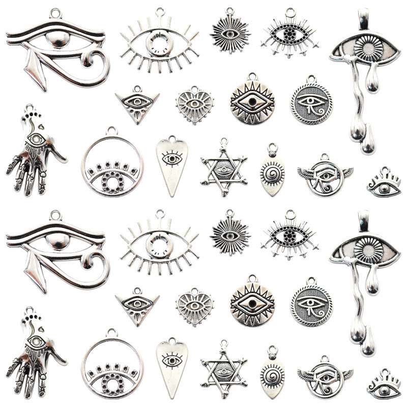 DIY alloy accessories 16 ancient silver eye of Horus pendant Amazon hot selling set