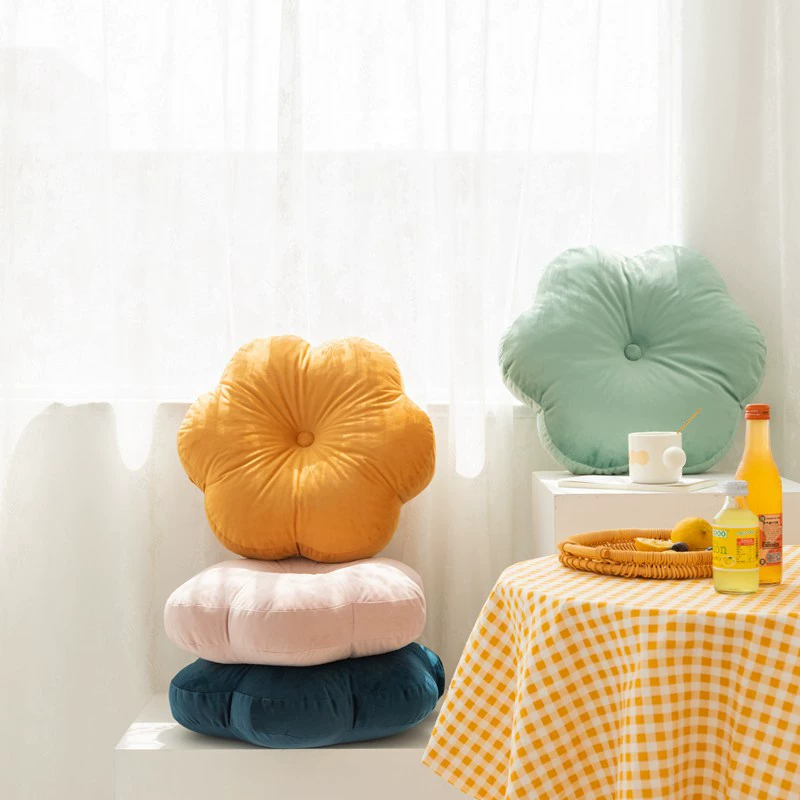 Свежая Подушка особой формы в японском стиле без принта, шестисторонняя круглая подушка, Утолщенный татами, коврик, круглая подушка