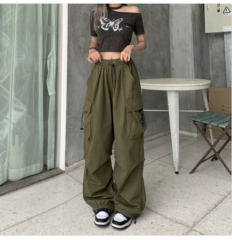 Arbeitshosen im High-Street-Design für Damen und Herren, neue lockere gerade Hosen mit weitem Bein und großen Taschen, lässige Knöchelhosen, trendig_voghion.com