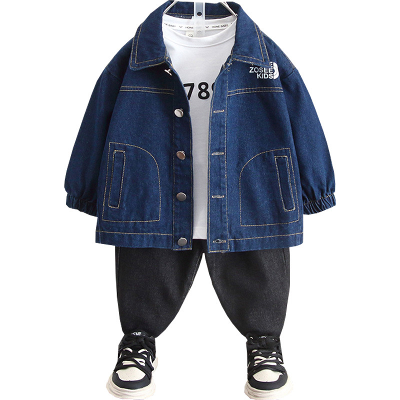 5887 chaqueta de mezclilla para niños 2024 nueva chaqueta coreana de otoño para niños, camisa de manga larga para niños, marea