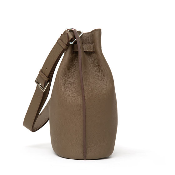 Togo first layer cowhide SoKelly bucket bag casual shoulder vertical leather horseshoe shoulder handbag for women