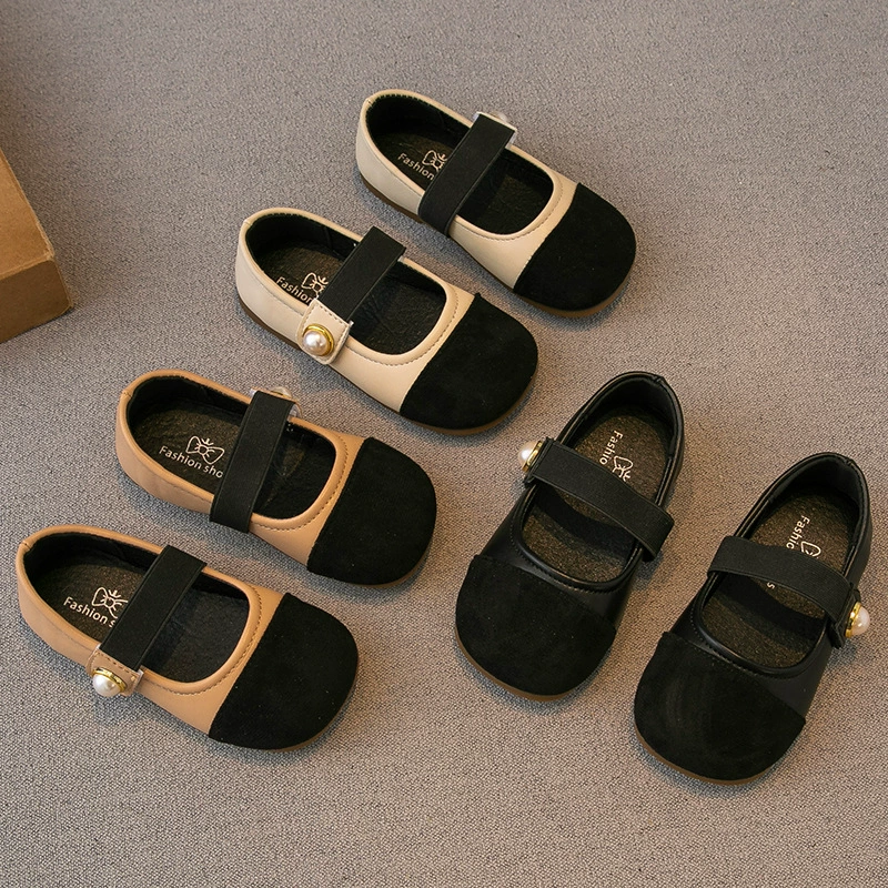 Кожаная обувь для девочек 2025 весна и осень новая детская обувь