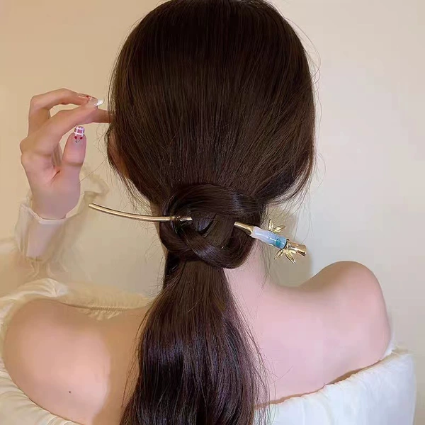 Bamboo golden Chinese hairpin