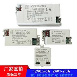 现货12V0.5A1A2A3A4A5A展橱柜灯条带电源CE led恒压驱动适配器24V