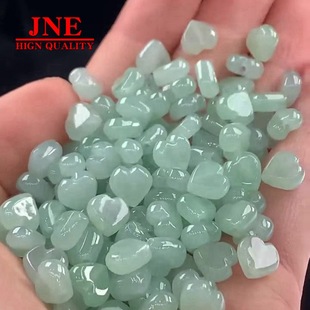 Live supply natural jade A goods 8mm love jade beads jewelry wholesale