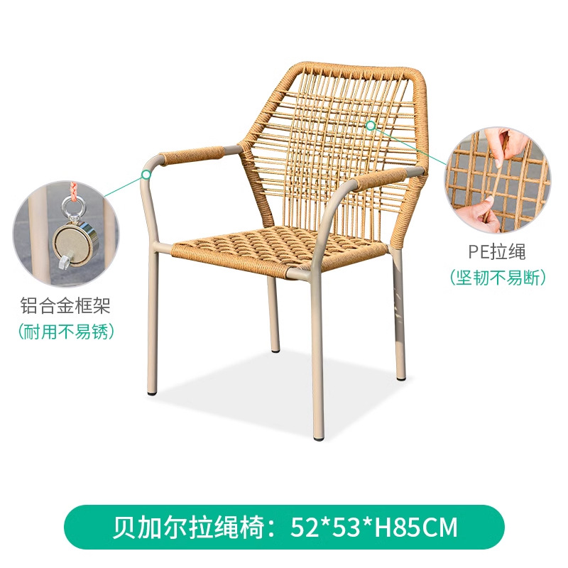 Mesa y silla nórdica al aire libre silla de diseño a prueba de agua silla de vidre silla de vidre al aire libre silla de vidre