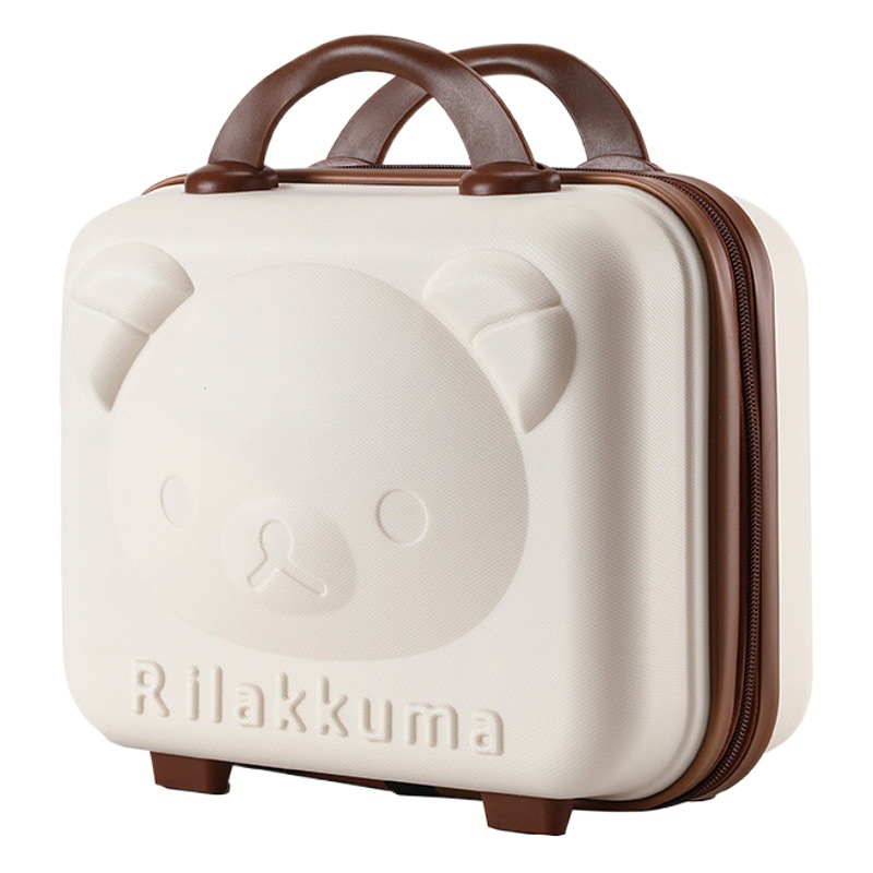 Maleta de 14 pulgadas, estuche de maquillaje con diseño de oso, maleta 3D, caja de almacenamiento al por mayor, maleta de mano, maleta con ruedas, material PP