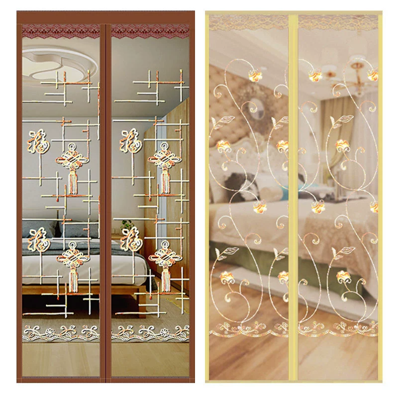 Летняя антимоскитная дверная занавеска Магнитная Липучка для двери спальни, окно, бытовая неперфорированная самопоглощающая Магнитная самоклеящаяся дверная занавеска